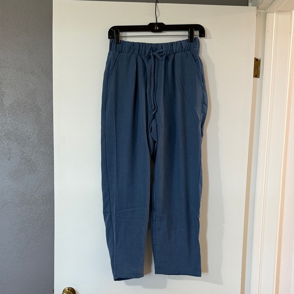 Zenana Outfitters Women's Drawstring Joggers in Slate Blue